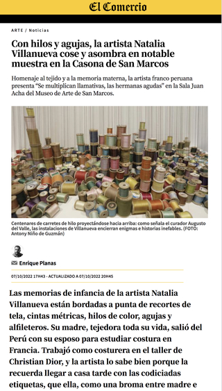 Ariculo by Enrique Planas, El Comercio